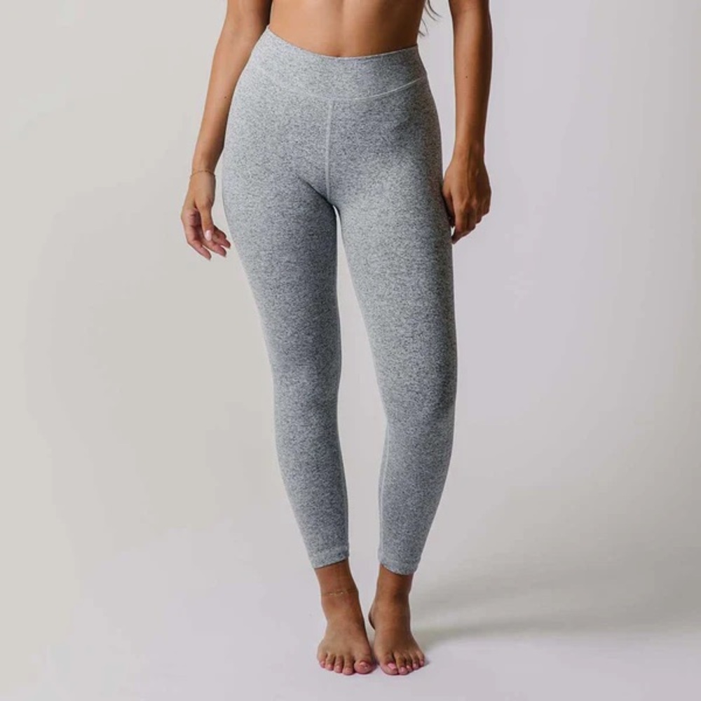 Albion Womens  Leggings Intention 7/8 Length High Waisted Ankle Heather Grey S